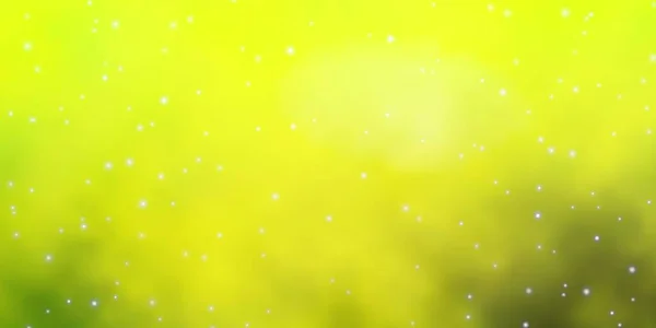 Светло Зеленый Желтый Векторный Фон Цветными Звездами — стоковый вектор