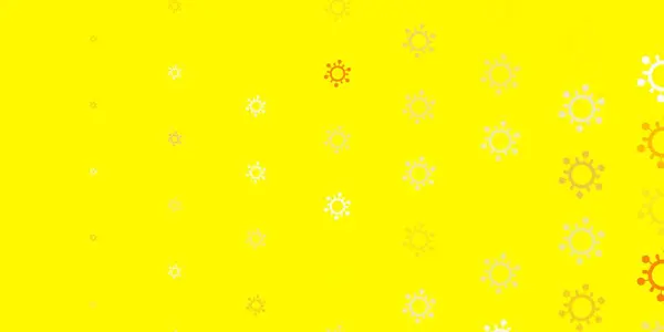 Světle Žluté Vektorové Pozadí Symboly Viru Abstraktní Ilustrace Tvary Biologického — Stockový vektor