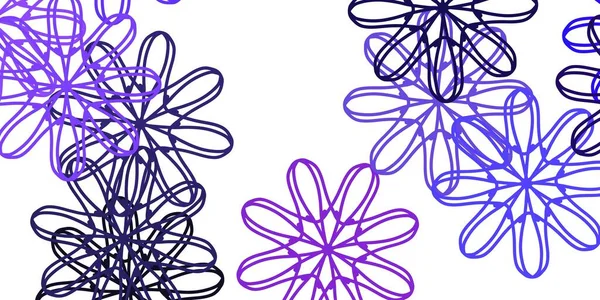 Φως Μωβ Διάνυσμα Doodle Φόντο Λουλούδια Βαθμιδωτά Πολύχρωμα Αφηρημένα Λουλούδια — Διανυσματικό Αρχείο