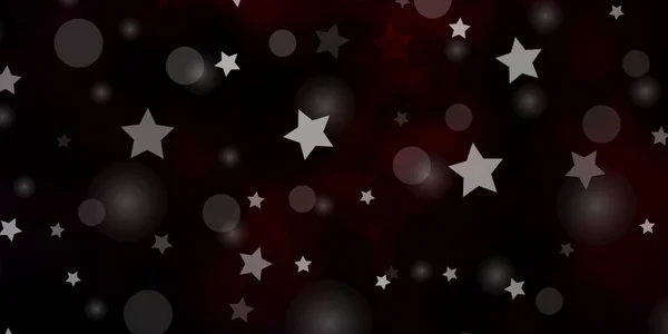 Fondo Vectorial Rojo Oscuro Con Círculos Estrellas — Vector de stock