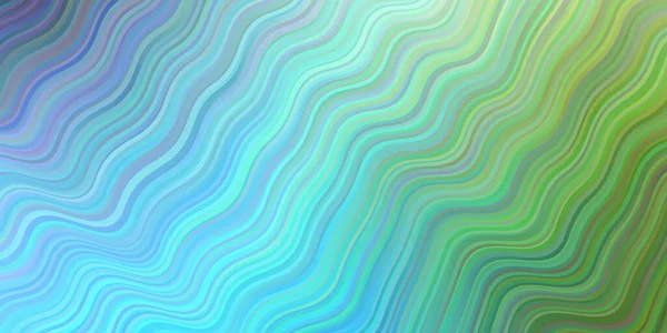 Hellblauer Grüner Vektorhintergrund Mit Geschwungenen Linien Ein Muster Mit Bunten — Stockvektor