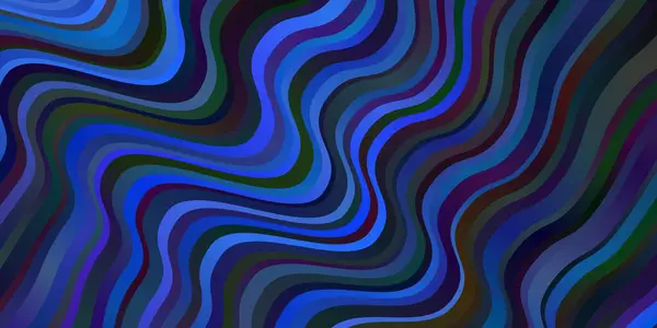 Plantilla Vectorial Azul Oscuro Con Líneas Curvas Ilustración Colorida Que — Archivo Imágenes Vectoriales