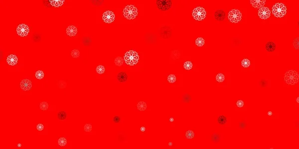 Fond Rouge Clair Vecteur Jaune Doodle Avec Des Fleurs Fleurs — Image vectorielle