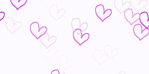 Светло Фиолетовый Векторный Узор Цветными Сердцами Сердца Размытом Абстрактном Фоне — стоковый вектор