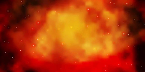 Tmavě Oranžový Vektorový Obrazec Abstraktními Hvězdami — Stockový vektor