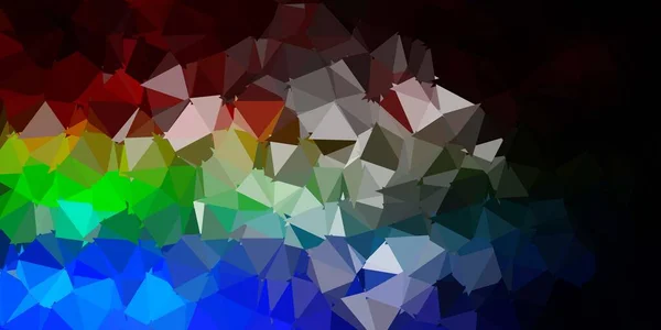 Тёмный Многоцветный Векторный Треугольный Мозаичный Фон Абстрактная Иллюстрация Элегантными Градиентными — стоковый вектор