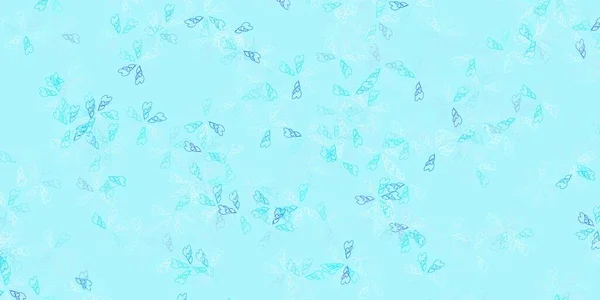Hellblauer Vektor Abstrakter Hintergrund Mit Blättern Gekritzelte Illustration Von Blättern — Stockvektor