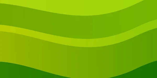 Hellgrüner Gelber Vektorhintergrund Mit Gebogenen Linien — Stockvektor