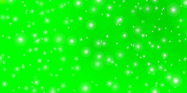 Plantilla Vectorial Verde Claro Con Estrellas Neón — Vector de stock