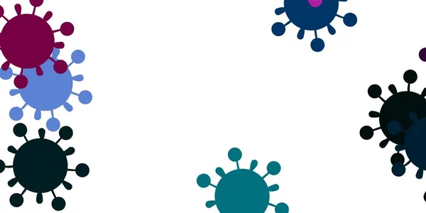 Biru Muda Templat Vektor Merah Dengan Tanda Tanda Flu Desain - Stok Vektor