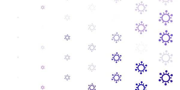Fond Vectoriel Violet Clair Avec Des Symboles Covid Illustration Intelligente — Image vectorielle