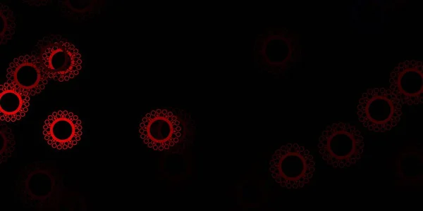 Σκούρο Κόκκινο Διάνυσμα Φόντο Covid Σύμβολα Αφηρημένη Απεικόνιση Σχήματα Βιολογικής — Διανυσματικό Αρχείο