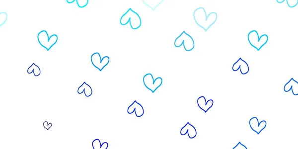 Φως Μπλε Διάνυσμα Φόντο Λαμπερές Καρδιές Θολή Διακοσμητική Σχεδίαση Στυλ — Διανυσματικό Αρχείο