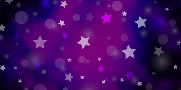 Fundo Vetor Roxo Escuro Com Círculos Estrelas —  Vetores de Stock