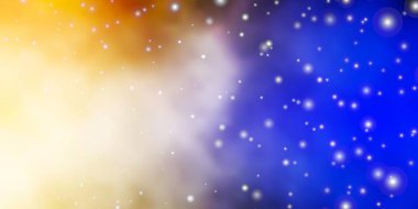 Açık Mavi, soyut yıldızlı sarı vektör deseni.