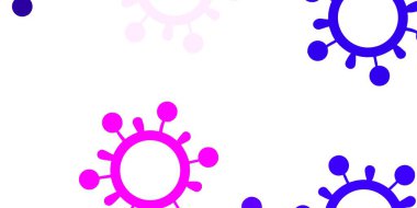 Açık mor, hastalık sembollü pembe vektör dokusu. Dekoratif tarzında renkli işaretleri olan akıllı illüstrasyon. Tehlike ateşine karşı basit çizim.