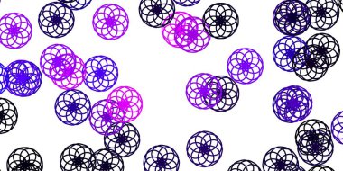 Baloncuklu açık mor vektör arkaplanı. Basit gradyan arkaplandaki soyut renkli diskler. Broşürler, broşürler için desen.