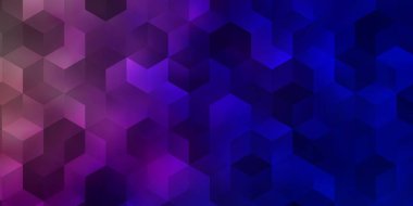 Açık mavi, altıgen şekilli sarı vektör düzeni. Altıgenli soyut bir tasarım. Web sitesi posterleri, afişler için tasarım.