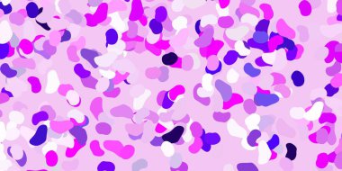 Açık mor, Memphis şekilli pembe vektör dokusu. Gradyan rastgele formlarla modern soyut illüstrasyon. Cep telefonları için arka plan.