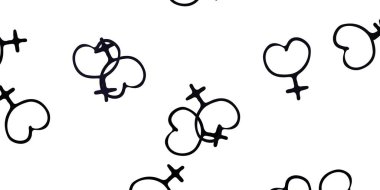 Açık gri vektör şablonu ve iş kadını işaretleri. Kadın hakları aktivizmiyle soyut tarzda basit bir tasarım. Web siteniz için basit tasarım