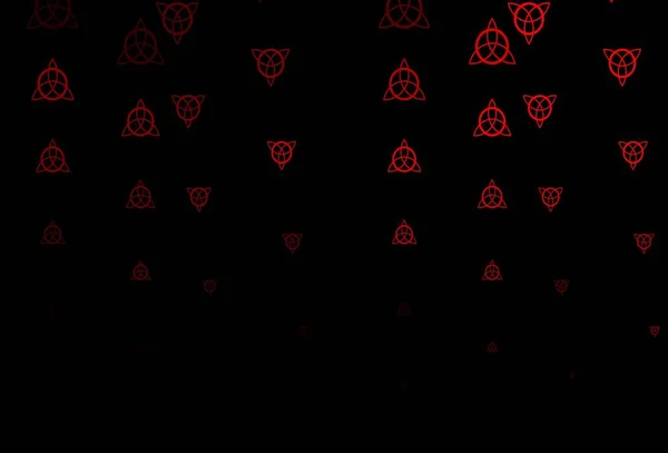Sfondo Vettoriale Rosso Scuro Con Simboli Occulti Colorati Simboli Mistici — Vettoriale Stock