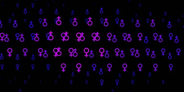 ライトパープルピンクのベクトルテンプレートビジネスウーマンサイン付き 女性の強さと力の兆候とイラスト 国際女性デーの背景 — ストックベクタ