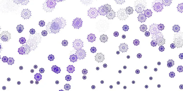 Diseño Vectores Púrpura Claro Con Hermosos Copos Nieve Ilustración Abstracta — Archivo Imágenes Vectoriales