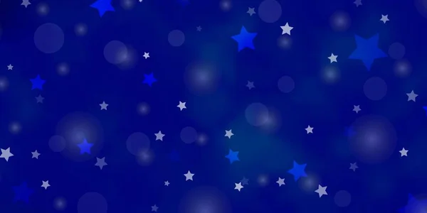 Fondo Vector Azul Oscuro Con Círculos Estrellas — Archivo Imágenes Vectoriales