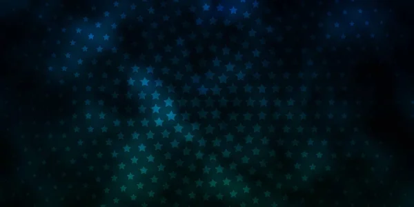 深蓝色 绿色矢量背景 五彩斑斓的恒星 — 图库矢量图片