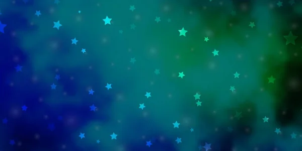 Azul Claro Patrón Vectorial Verde Con Estrellas Abstractas — Archivo Imágenes Vectoriales