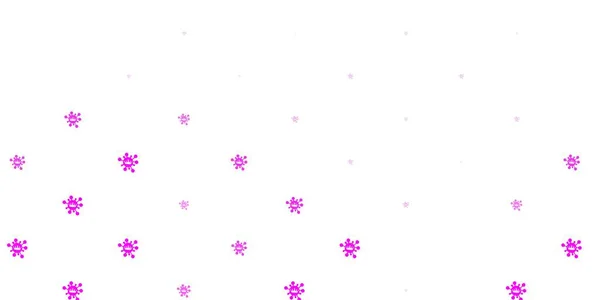 浅紫色 粉红色的矢量背景与Covid 19符号 色彩艳丽的渐变疾病符号 以简单的抽象风格出现 预防危险热的简单绘图 — 图库矢量图片