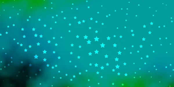 Modèle Vectoriel Bleu Foncé Vert Avec Étoiles Néon — Image vectorielle