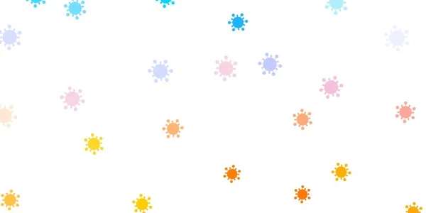 Ljusblå Gul Vektormall Med Influensatecken Abstrakt Illustration Med Biologiska Gradient — Stock vektor