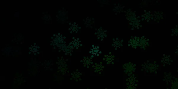 Fond Vectoriel Vert Foncé Avec Des Symboles Virus Illustration Abstraite — Image vectorielle