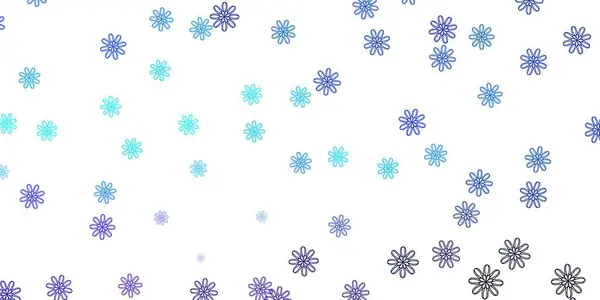 Merah Muda Biru Vektor Corat Coret Templat Dengan Bunga Ilustrasi - Stok Vektor