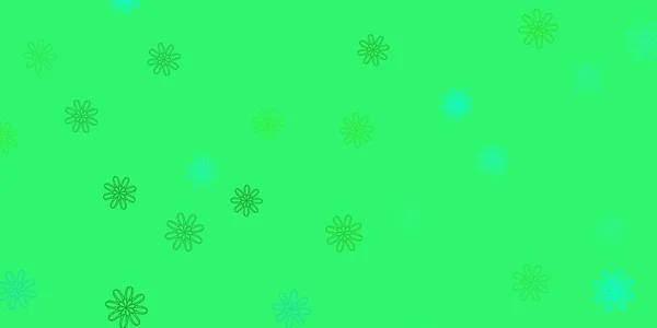 Ljusgrön Vektor Klotter Mall Med Blommor Abstrakt Illustration Med Blommor — Stock vektor