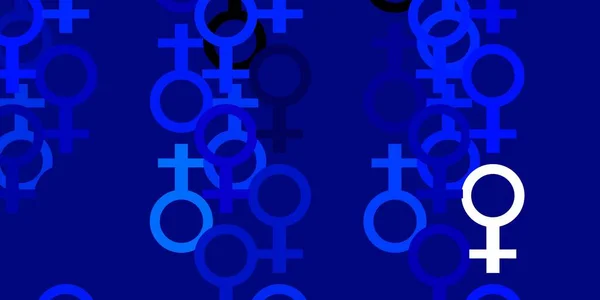 Patrón Vectorial Azul Claro Con Elementos Feministas Ilustración Colorida Con — Vector de stock