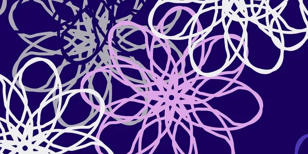 Texture Doodle Vectorielle Violet Clair Avec Des Fleurs Conception Simple — Image vectorielle