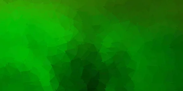 Tmavě Zelený Žlutý Vektorový Trojúhelníkový Mozaikový Vzor Mozaika Barevné Ilustrace — Stockový vektor