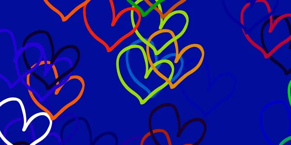 Легкий Многоцветный Векторный Отскок Сладким Сердцем Иллюстрация Сердечными Мыслями День — стоковый вектор