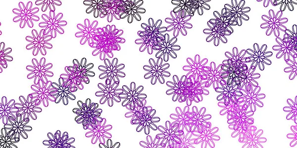 Hellviolette Rosa Vektor Doodle Textur Mit Blumen Modernes Design Mit — Stockvektor