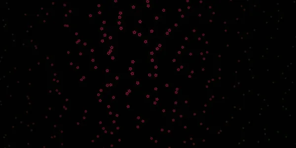 Mörk Rosa Grön Vektor Bakgrund Med Små Och Stora Stjärnor — Stock vektor