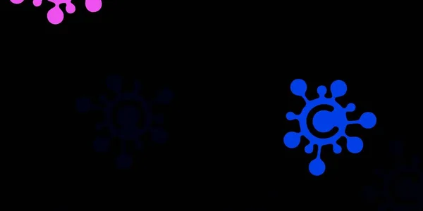 Sötét Rózsaszín Kék Vektor Háttér Vírusszimbólumokkal Egyszerű Tervezés Absztrakt Stílusban — Stock Vector