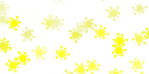 Světle Žluté Vektorové Pozadí Symboly Covid Abstraktní Ilustrace Tvary Biologického — Stockový vektor