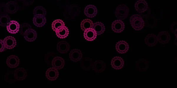 Σκούρο Ροζ Διάνυσμα Φόντο Covid Σύμβολα Έξυπνη Απεικόνιση Covid Πινακίδες — Διανυσματικό Αρχείο