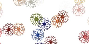 Açık turuncu vektör çiçekli doğal fon. Sıradan çiçekli basit renkli bir illüstrasyon. Bahar partileri için renkli desen.