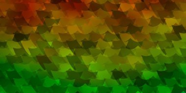 Açık mavi, dikdörtgenli sarı vektör şablonu. Gradyan dikdörtgenleri ve kareleri olan renkli çizimler. İş broşürleri, broşürler için desen