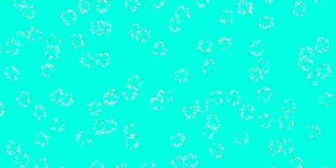 Noktalı açık yeşil vektör arkaplanı. Renkli damlaları olan soyut parlak bir illüstrasyon. Broşürler, broşürler için desen.