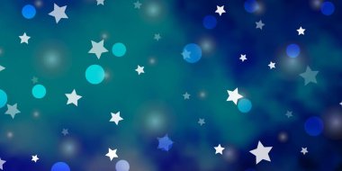 Açık Pembe, daireli mavi vektör arkaplan, yıldızlar.