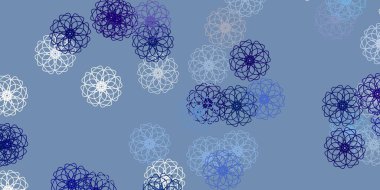 Açık mavi, sarı vektör çiçekli doğal düzen. Origami tarzı çiçeklerle soyut illüstrasyon. Broşürler ve kitaplar için akıllı tasarım.
